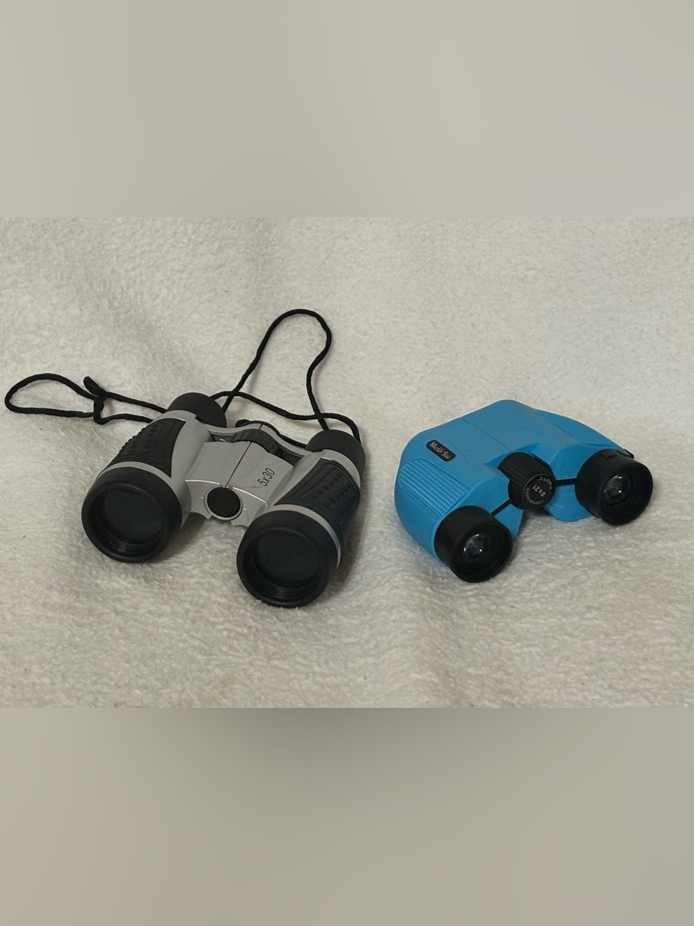 Blue Compact Kids Binoculars - Lightweight Travel Optics 2set